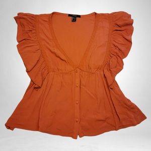 Forever 21 Sleeveless Ruffle Blouse